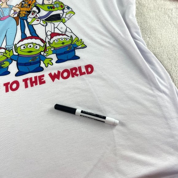 Disney Pixar Toy Story 4 Pajama Top Size L White Toy To The World Raglan Sleeve - Picture 8 of 11